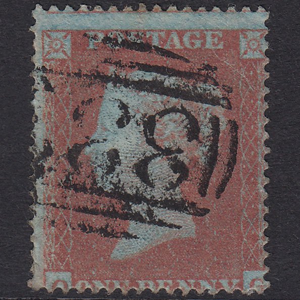GB QV 1854 1d Red-Brown Plate 180 SG17-C1(1) OG GU