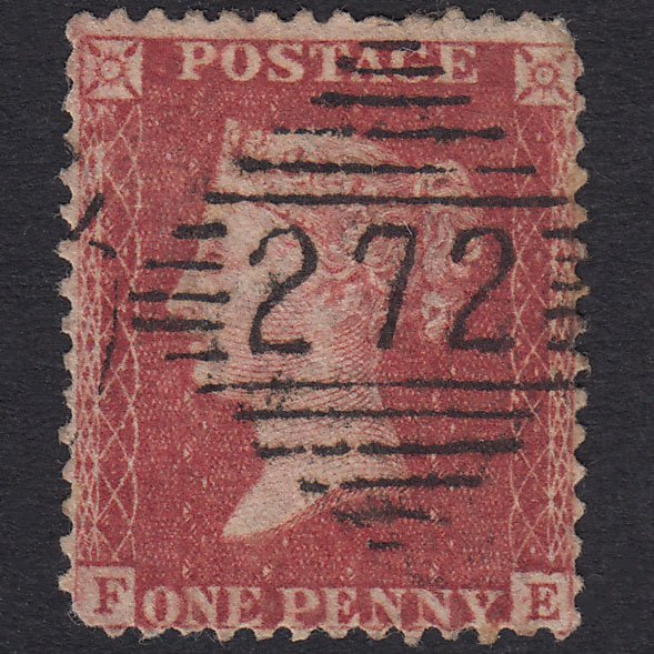 GB QV 1857 1d Plate 43 SG40-C10(1) Constant Variety FE GU Killarney 272