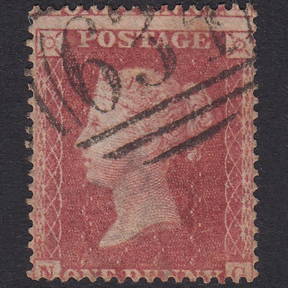 GB QV 1857 1d Rose-Red Plate 60 SG36-C11 NG GU Ramsgate 634 Misperf