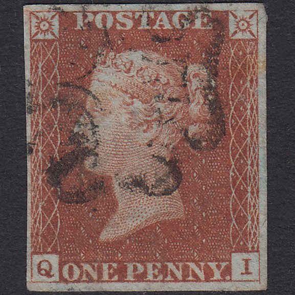 GB QV 1841 1d Red-Brown Plate 13 SG8-B1(1) QI FU 4 Margins Maltese Cross