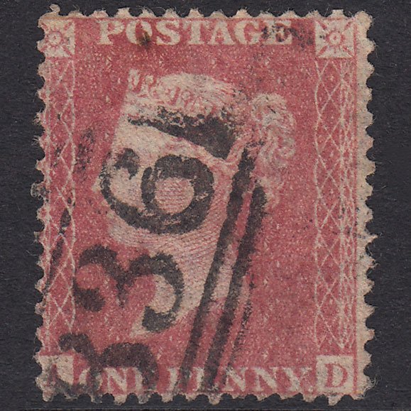 GB QV 1857 1d Plate 34 SG40-C10(1) AD GU Missing Imprimatur Wangford 836