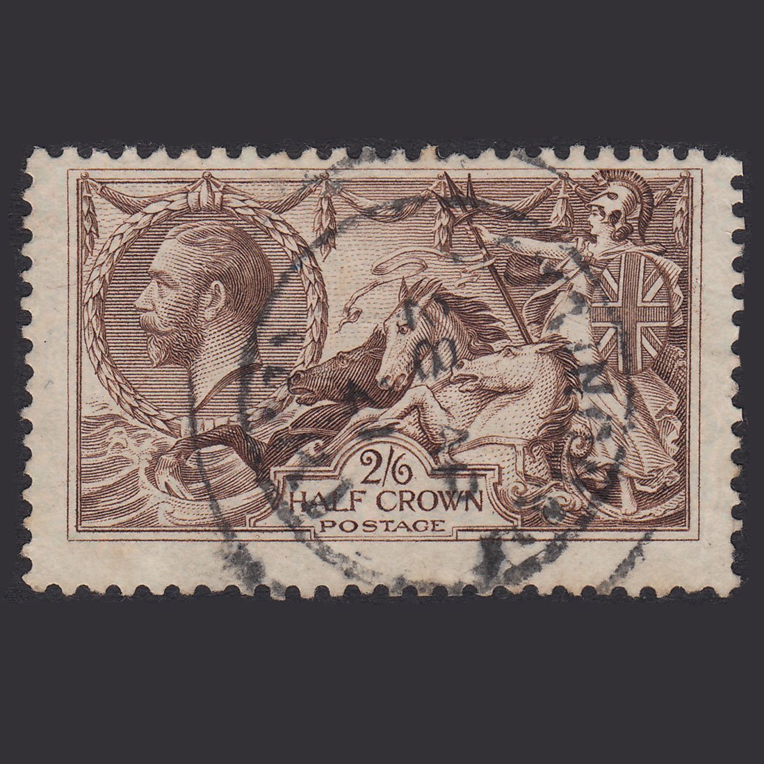 GB KG5 1918 2/6 Reddish Brown Seahorses SG415-N65(3) GU CDS