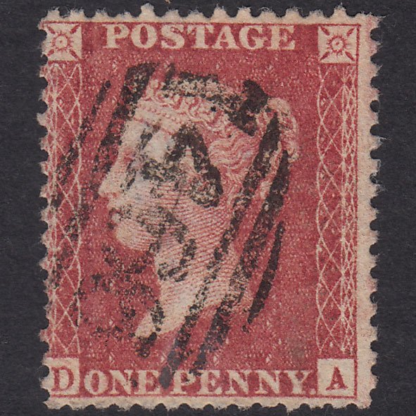 GB QV 1857 1d Rose-Red Plate 43 SG40-C10(1) DA GU Liverpool 466