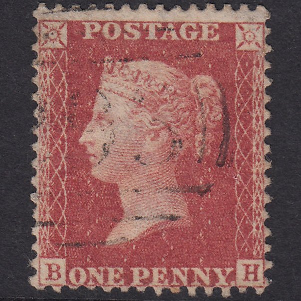 GB QV 1857 1d Rose-Red Plate 48 SG40-C10(1) BH VFU Light Cancel