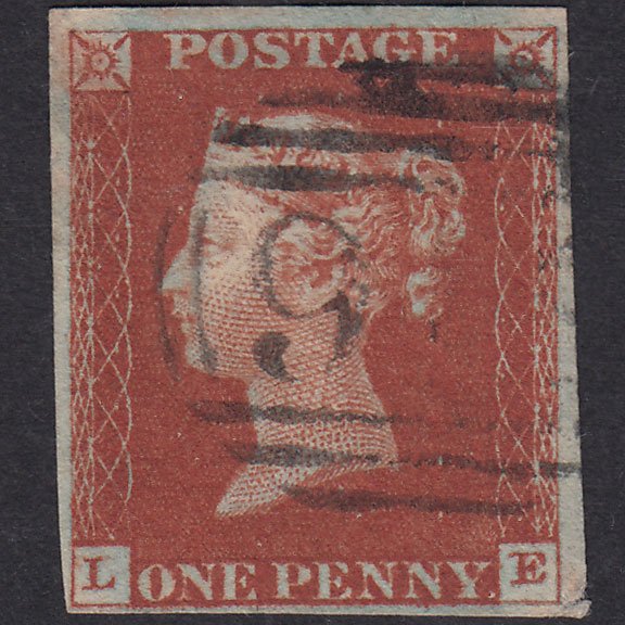 GB QV 1841 1d Deep Red-Brown Plate 52 SG10-B1(4) LE FU