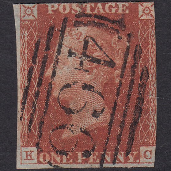 GB QV 1841 1d Red-Brown Plate 47 SG8-B1(1) KC GU Liverpool 466