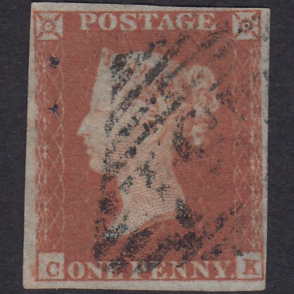 GB QV 1841 1d Red-Brown Plate 94 SG8-B1(1) CK FU Ireland