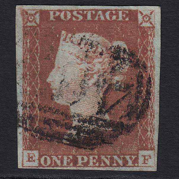 GB QV 1841 1d Red-brown (Plate 76) (SG8) 'EF' GU 4 Margins