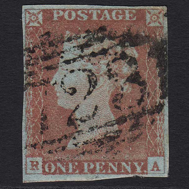 GB QV 1841 1d Red-brown (Plate 71) (SG8) 'RA' GU Southampton (723) 4M