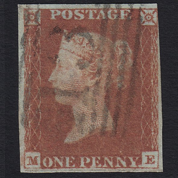 GB QV 1841 1d Red-brown (Plate 74) SG8-B1(1) ME GU Edinburgh 131 nr 4M