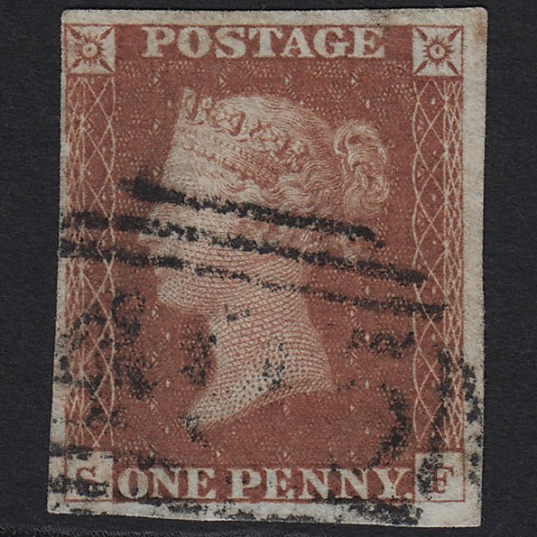 GB QV 1841 1d Red-brown (Plate 64) SG8-B1(1) SF FU 4 Margins