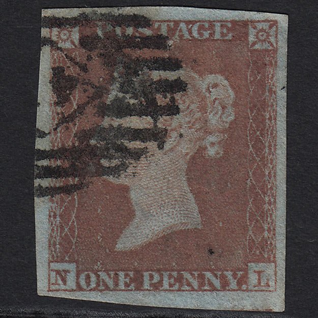 GB QV 1841 1d Red-brown (Plate 164) SG8-B2(1) NL GU in London 4 Good Margins