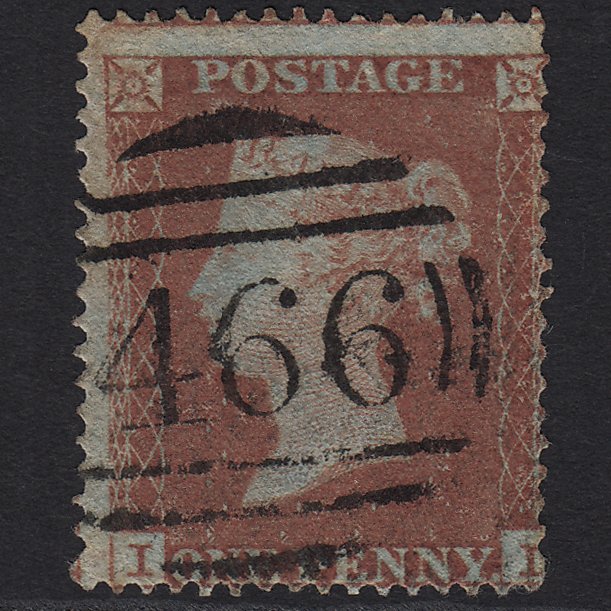 GB QV 1854 1d Red-brown SG17-C1(1) GU Liverpool 466