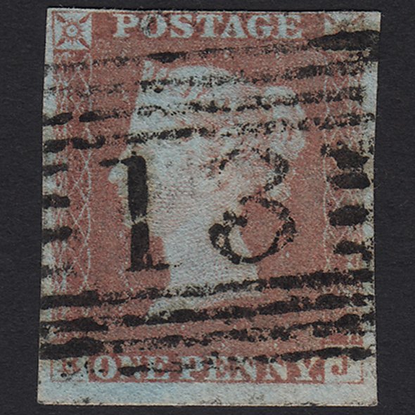 GB QV 1841 1d Red-brown (Plate 70) SG8-B1(1) RJ FU Arbroath 13 4 Margins