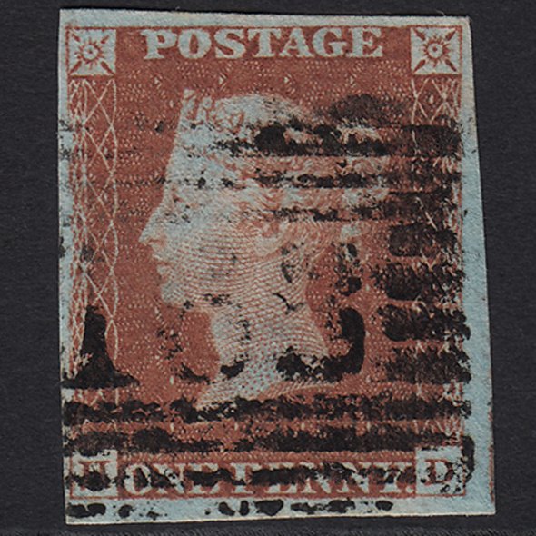 GB QV 1841 1d Red-brown (Plate 63) SG8-B1(1) HD FU Greenock 163 4M Imperf