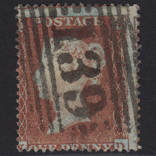GB QV 1854 1d Red-brown (Plate 195) SG17-C1(1) ND FU Falkirk 139