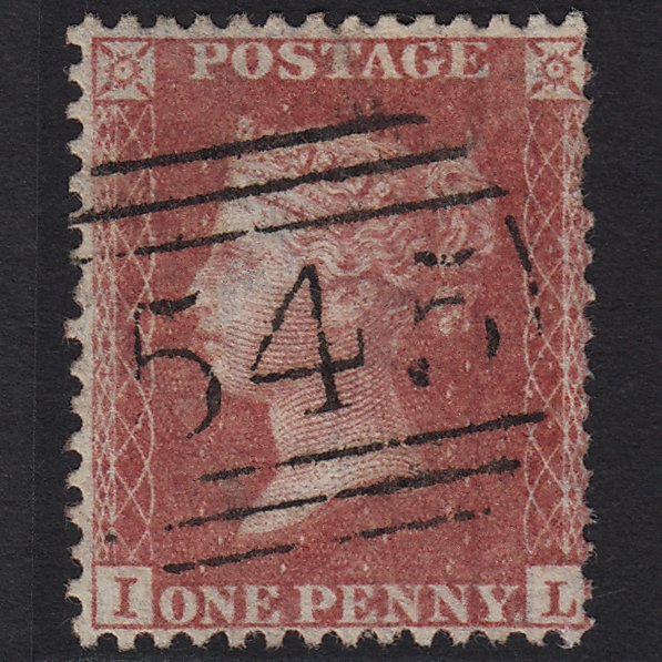 GB QV 1857 1d Rose-Red Transitional (Plate 48) C9A(3) 'IL' FU Newcastle 545