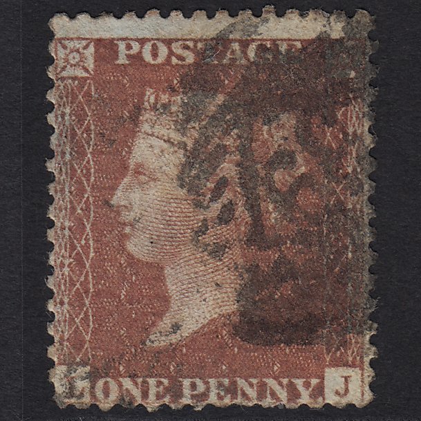 GB QV 1856 1d Red-brown (Plate 43) SG29-C8(1) LJ GU in London