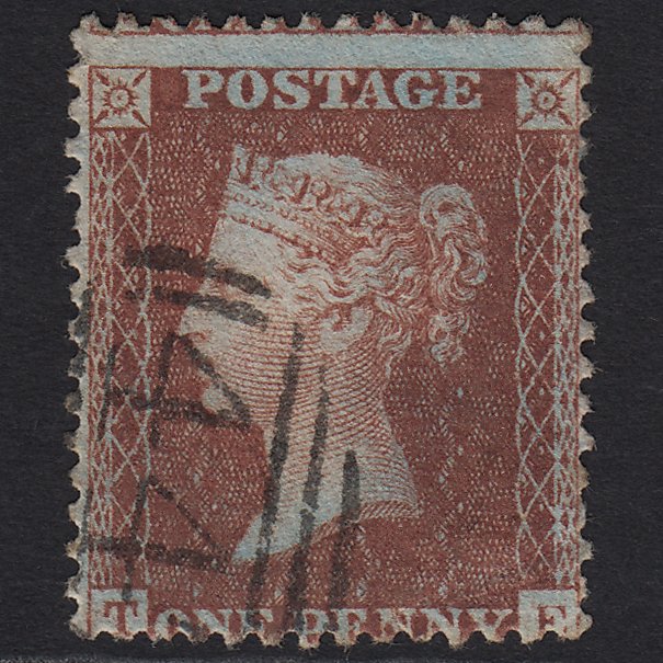 GB QV 1855 1d Red-brown (Plate 17) C6(1) TE FU