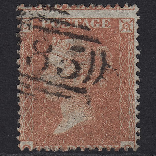 GB QV 1855 1d Dull Orange-brown (Plate 15) C6(5) OC VFU