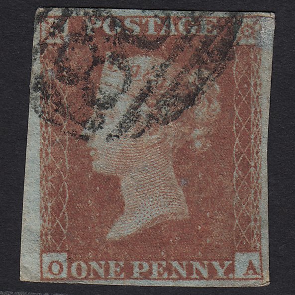 GB QV 1841 1d Red-brown (Plate 122) SG8-B1(1) OA FU 4 Margins