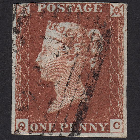 GB QV 1841 1d Red-brown (Plate 58) SG8-B1(1) QC FU Scotland nr 4 Margins