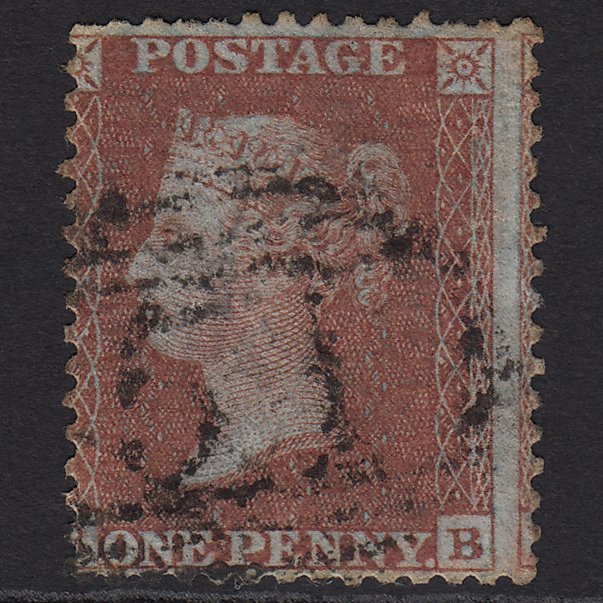 GB QV 1855 1d Red-brown (Plate 14) C6(1) BB GU Barston-on-humber 51