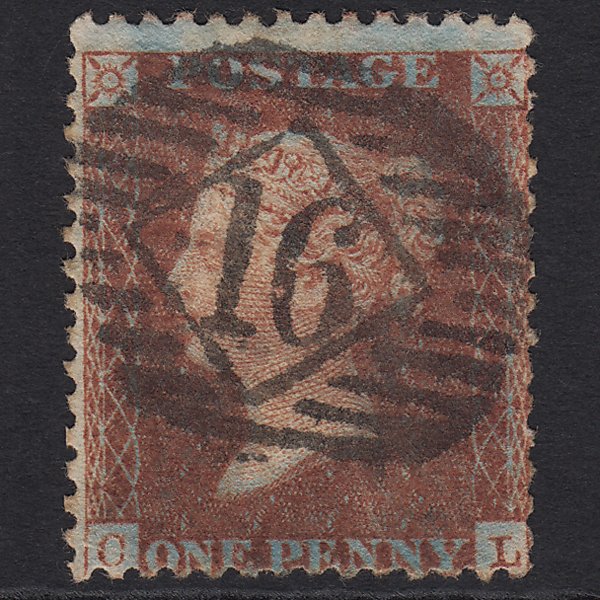 GB QV 1856 1d Red-brown (Plate 28) SG29-C8(1) CL GU Highly Blued