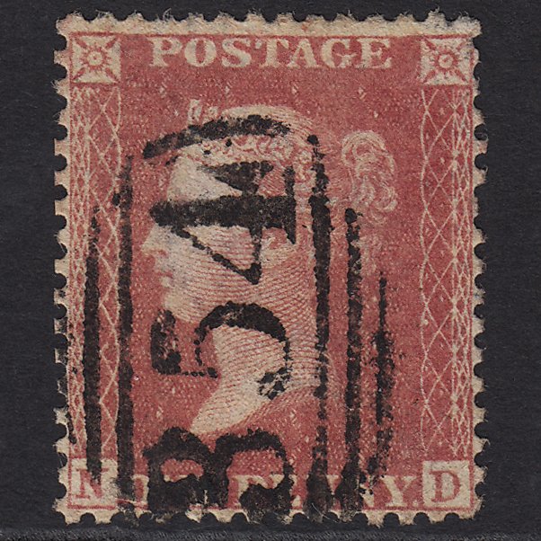 GB QV 1857 1d Rose-red (Plate 34) SG40-C10(1) ND GU Kings Langley 354