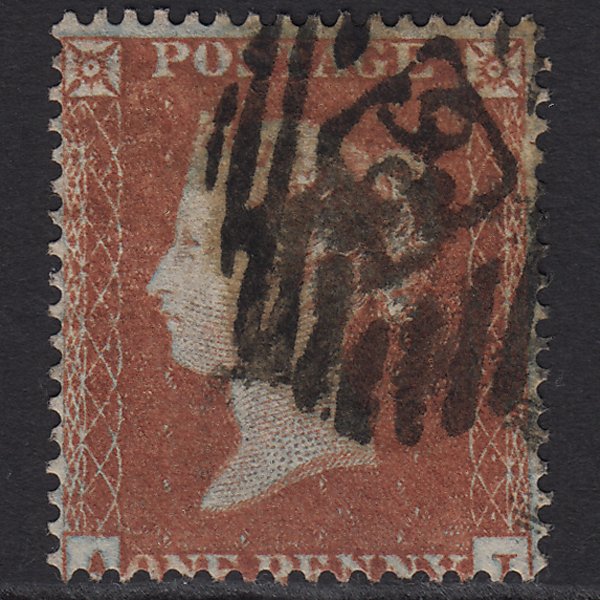 GB QV 1854 1d Red-brown SG17-C1(1) GU London IS Cancel