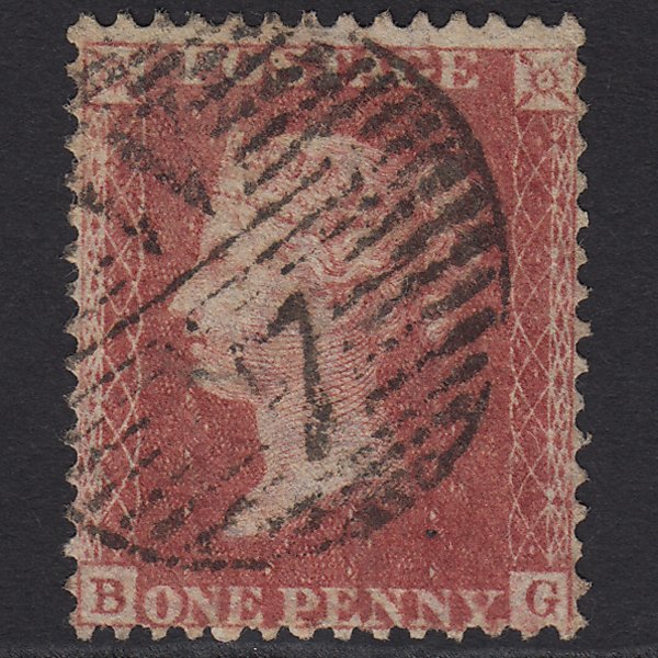 GB QV 1857 1d Rose-red (Plate 60) SG40-C10(1) BG FU London D&S W7