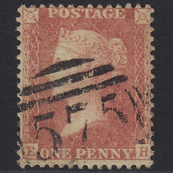 GB QV 1857 1d Pale Red (Plate 40) SGC9(3) EH FU Norwich 575