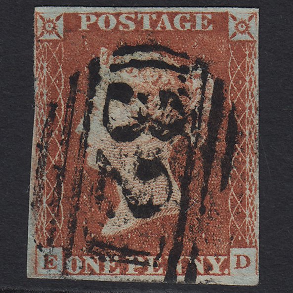 GB QV 1841 1d Red-brown (Plate 65) SG8-B1(1) ED GU nr 4 Margins Grantham 321
