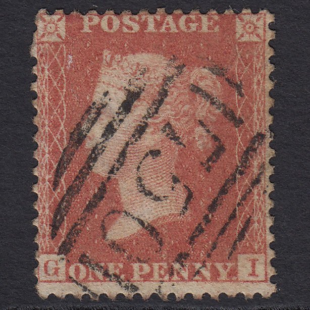 GB QV 1857 1d Pale-red (Plate 42) SGC8(9) GI FU Stourbridge 750