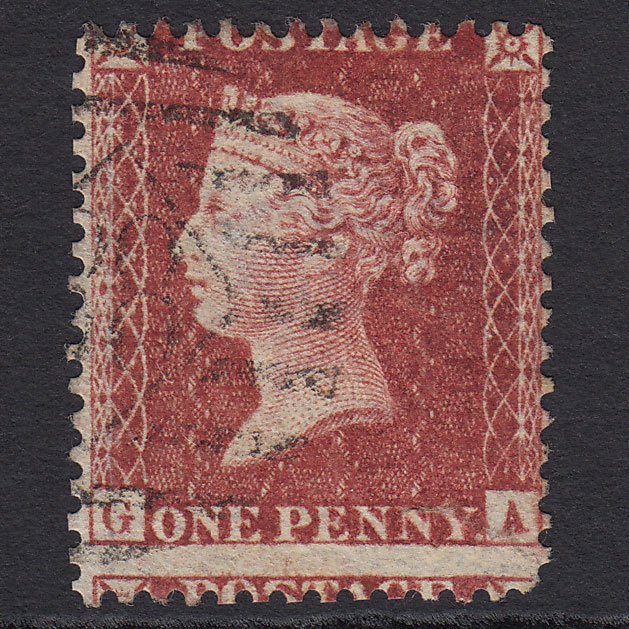 GB QV 1857 1d Deep Rose-red (Plate 42) SG41-C10(4) GA GU London Large Misperf