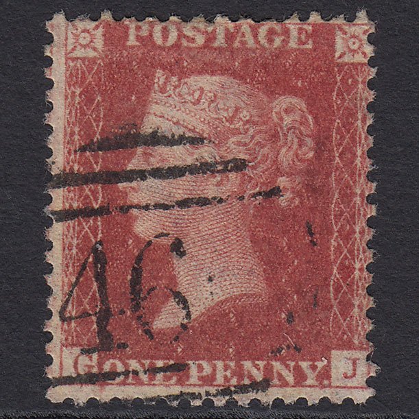 GB QV 1857 1d Rose-red (Plate 56) SG40-C10(1) Constant Variety GJ GU Misperf