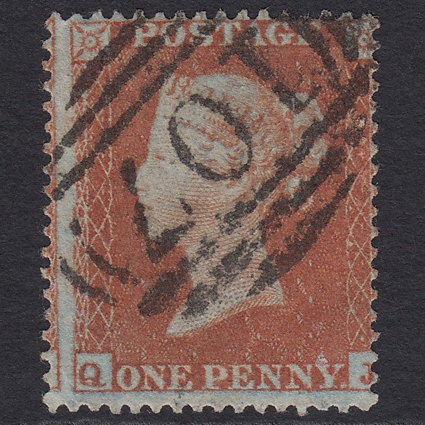 GB QV 1854 1d Red-brown (Plate 188) SG17-C1(1) QJ FU Bradford 107 Misperf