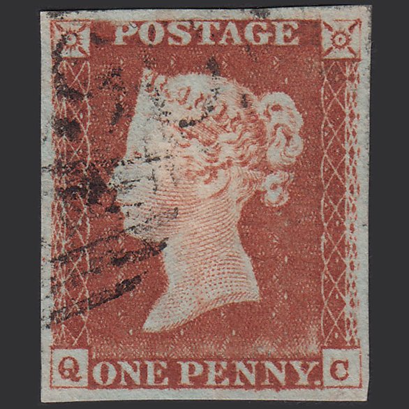 GB QV 1841 1d Pale Red-brown (Plate 62) SG9-B1(3) QC VFU 4 Good Margins