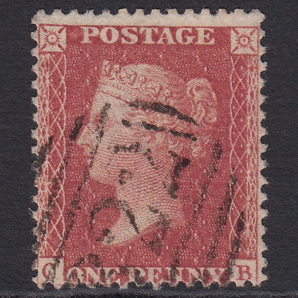 GB QV 1857 1d Rose-red (Plate 57) SG40-C10(1) CB FU Gravesend 322