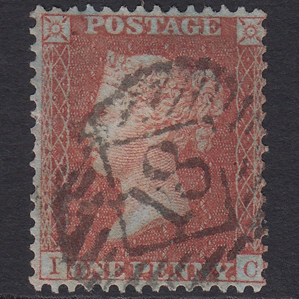 GB QV 1856 1d Red-brown (Plate 46) SG29-C8(1) IC FU London IS 18