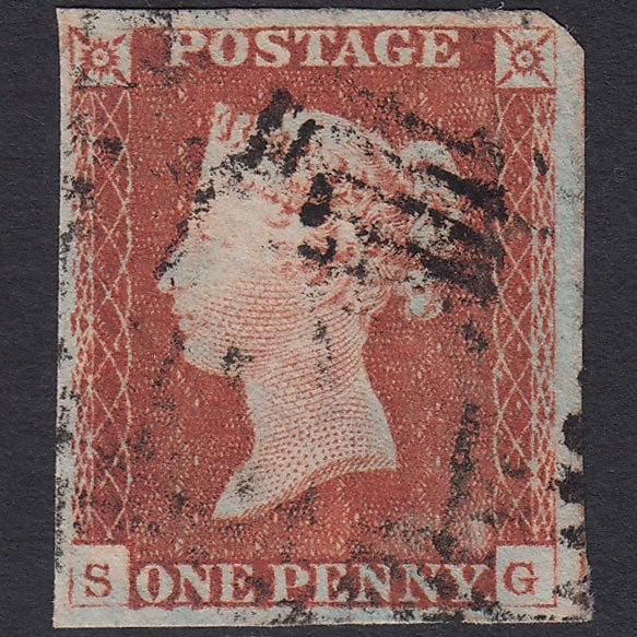 GB QV 1841 1d Red-brown (Plate 63) SG8-B1(1) SG GU 4 Margins