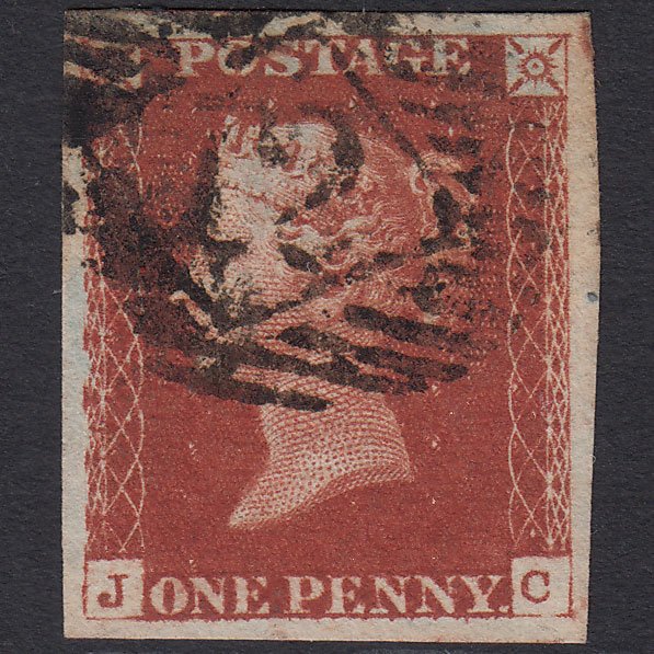 GB QV 1841 1d DP Red-brown (Plate 63) SG10-B1(4) JC GU 4 Good Margins IS 12