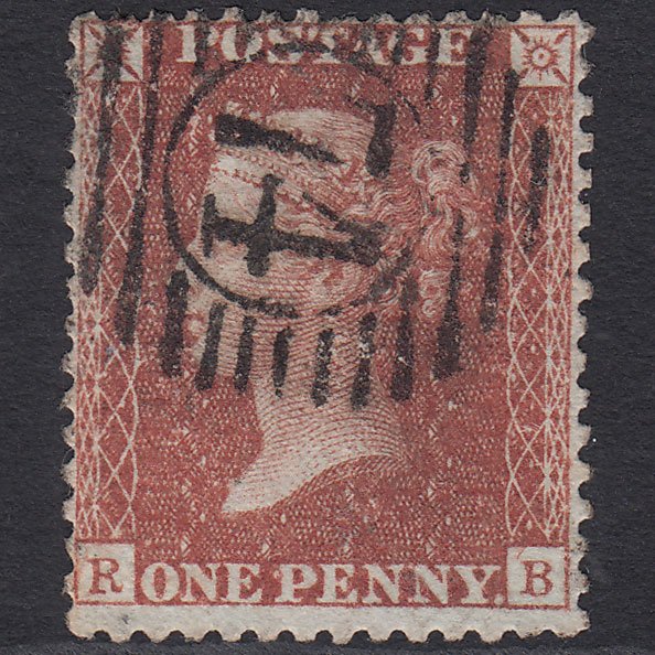 GB QV 1856 1d Red-brown (Plate 37) SG29-C8(1) RB GU London D&S 74