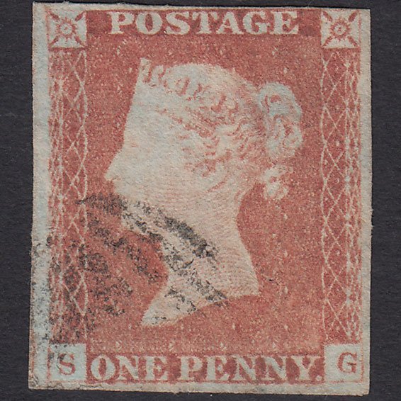 GB QV 1841 1d Red-brown (Plate 83) SG8-B1(1) SG GU 4 Margins Light Cancel