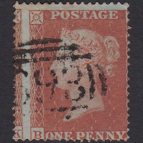 GB QV 1854 1d (Plate 180) SG17-C1(1) BL GU Miss Imprimatur Scarborough 693