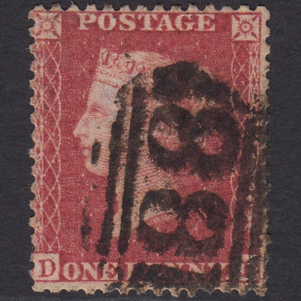 GB QV 1857 1d Rose-red (Plate 44) SG40-C10(1) DJ GU Chester-LE-street 188