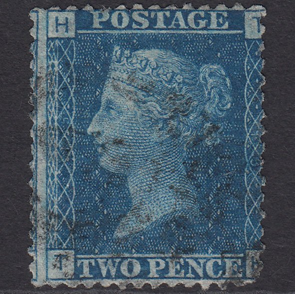 GB QV 1869 2d Blue (Plate 15) SG46-G3 TH GU Misperf