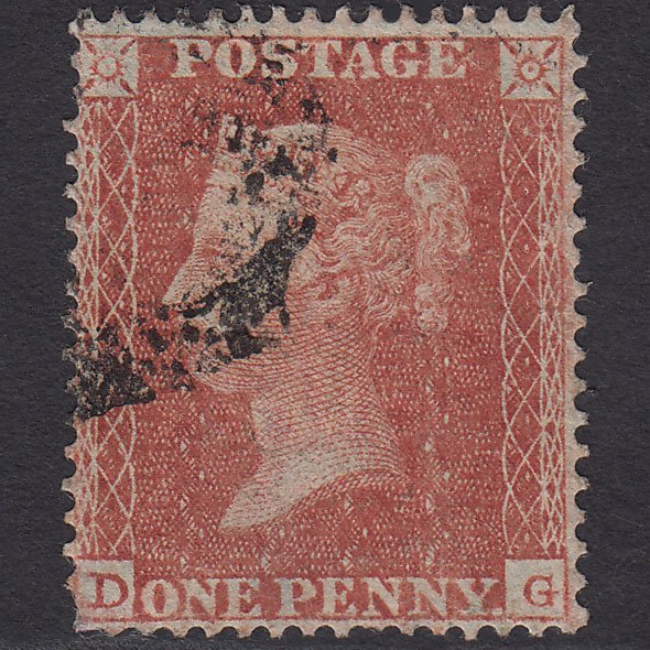 GB QV 1855 1d Red-brown (Plate 15) SG26-C5(1) DG GU Light Cancel Well Centred