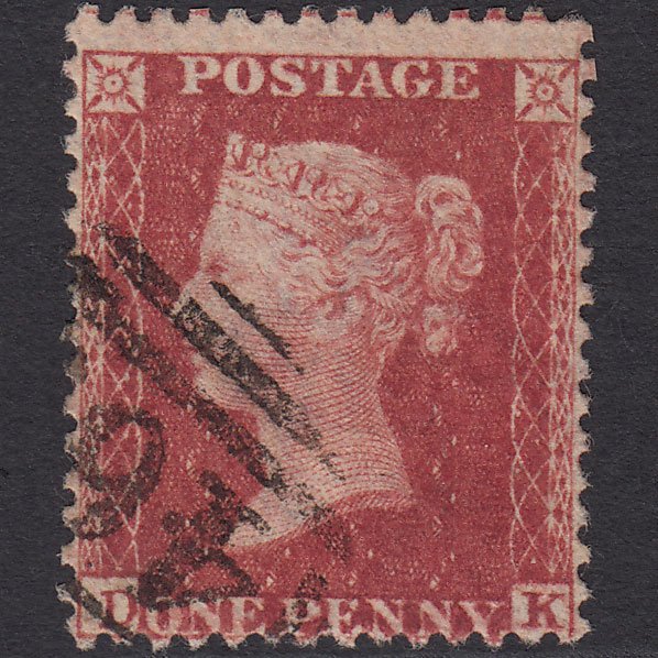 GB QV 1857 1d Deep Rose-red (Plate 55) SG41-C10(4) DK FU Misperf