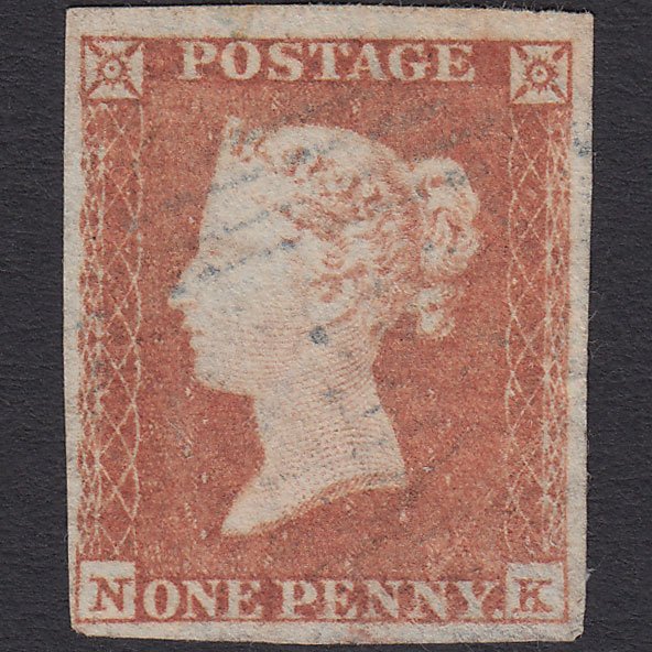 GB QV 1841 1d Red-brown (Plate 100) SG8-B1(1) NK FU 4M Light Blue Cancel